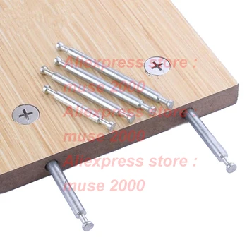 

48-84mm pole M6 dia 5.3mm Furniture connector eccentric wheel double-head lever 3 in 1 Desk table panel Plate board connector