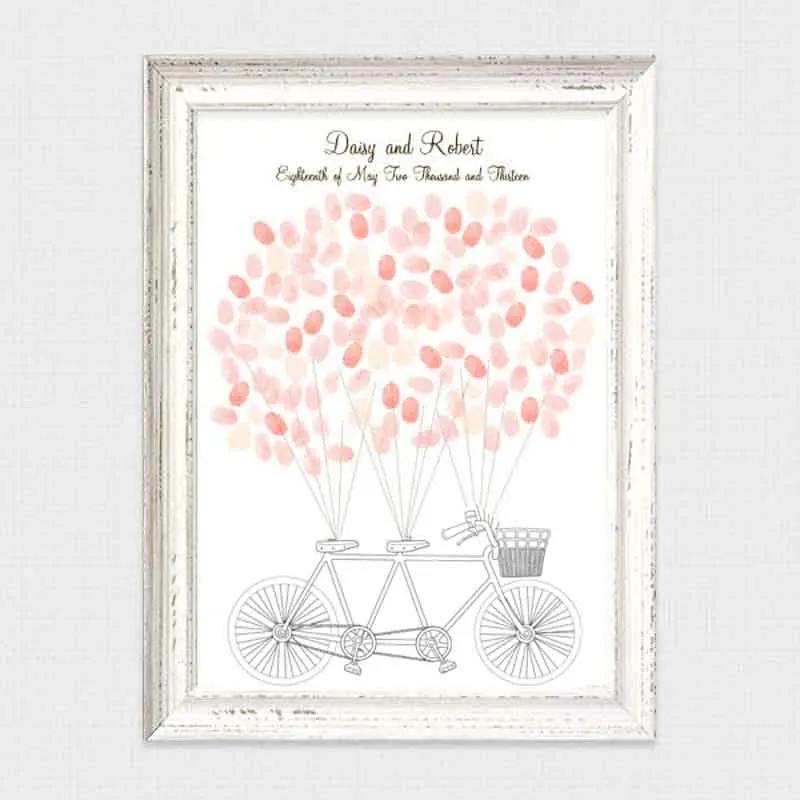 

Unique Personalize Wedding Tree Fignerprint Wedding Guestbook With 6 Ink Pad Wedding Tree Memory Guestbook