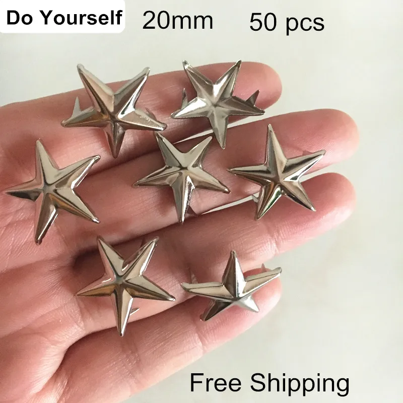 Tachuelas De Metal En Forma De Estrella - 50 Unidades, 15 Mm, 5 Garras, Color Dorado, Para Manualidades, Ropa O Accesorios