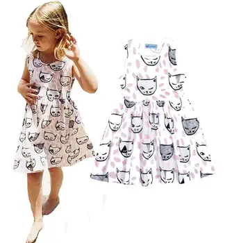 

girls dress kids children clothing cat pink girl dress 0316 sylvia 528354956375