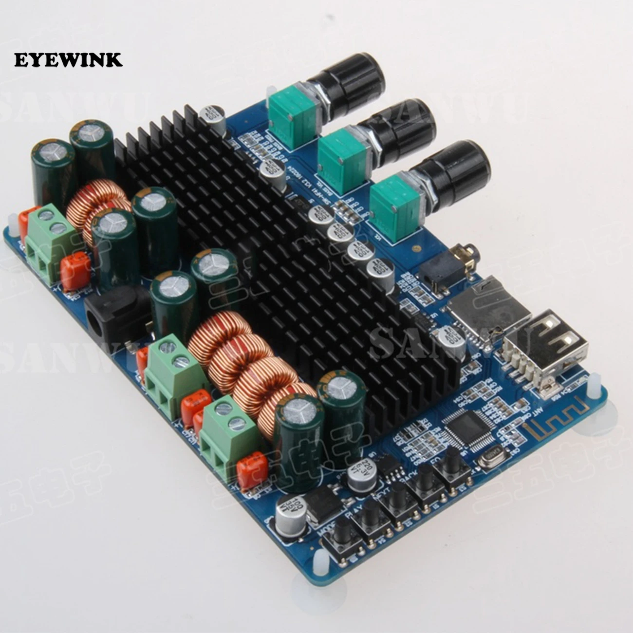 TPA3116 50 Вт + Bluetooth USB TF декодирование 2 1 каналов цифровой усилитель мощности плата |