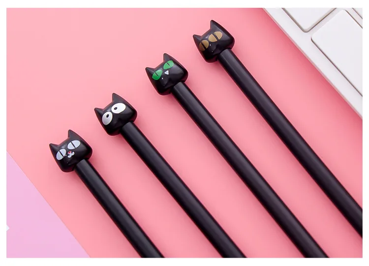 1 шт. нейтральная ручка с изображением кошек, Черный кот, кукла, таинственная черная нейтральная ручка, мультяшная черная кошка, Kawaii, школьные принадлежности, ручка