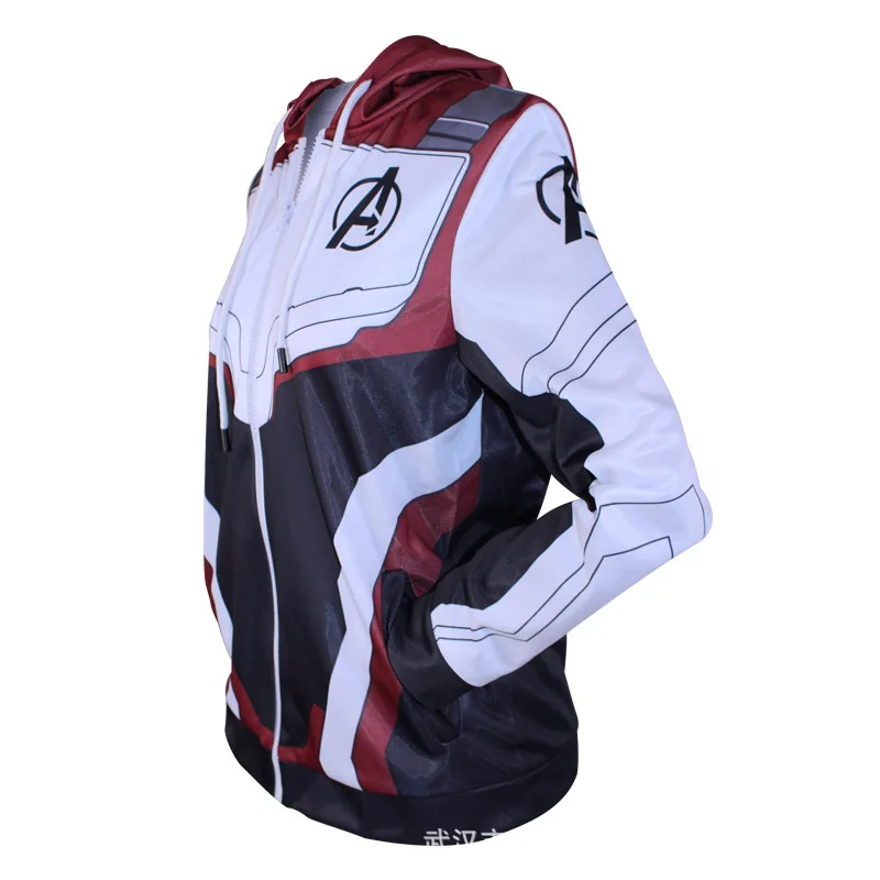 Costumes Avengers Endgame Quantum Realm Cosplay Sweatshirt Hoodie pants Tech Hooded Superhero America Captain Marvel Zipper