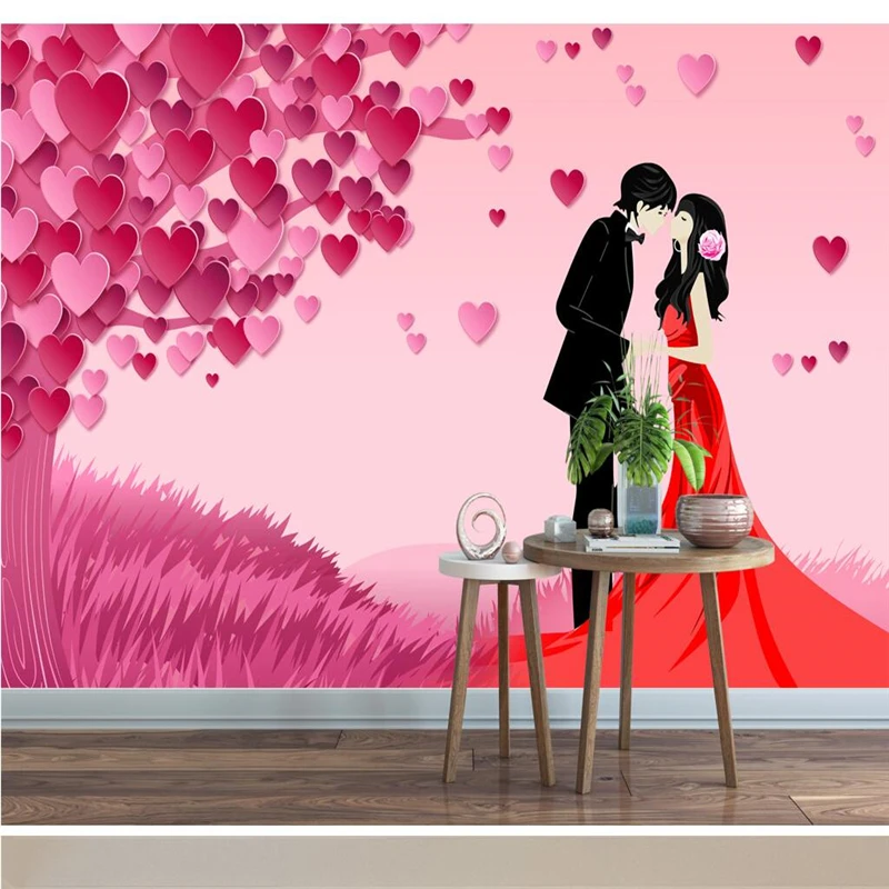 Beibehang Wallpaper Custom Mural Wallpaper Cinta Romantis Pohon Fashion Romantis 3d Ruang Tamu Kamar Tidur Latar Belakang Wallpaper Aliexpress
