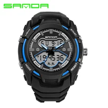 Montre,, SANDA, спортивный, двойной, светодиодный, цифровой, аналоговый, военный, 3ATM, наручные часы, наручные часы для мужчин, мужские часы для мальчиков