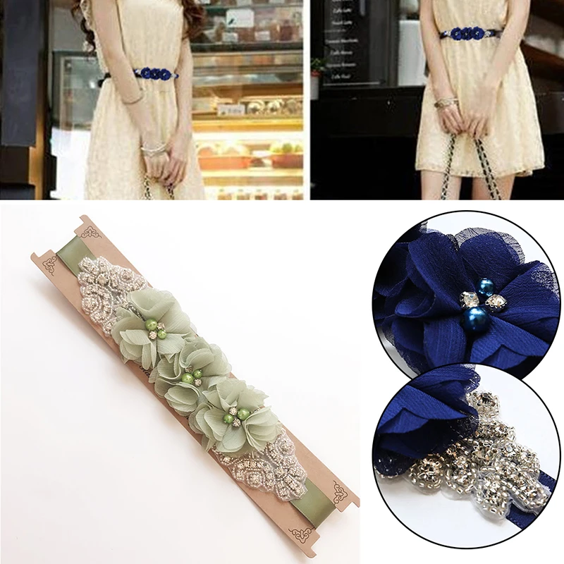 2019 New Fashion Beauty Flower Bridal Sash Rhinestone Wedding Party Bride Bridesmaid Belt Dress Streamer Girdle Waistbands Femme |