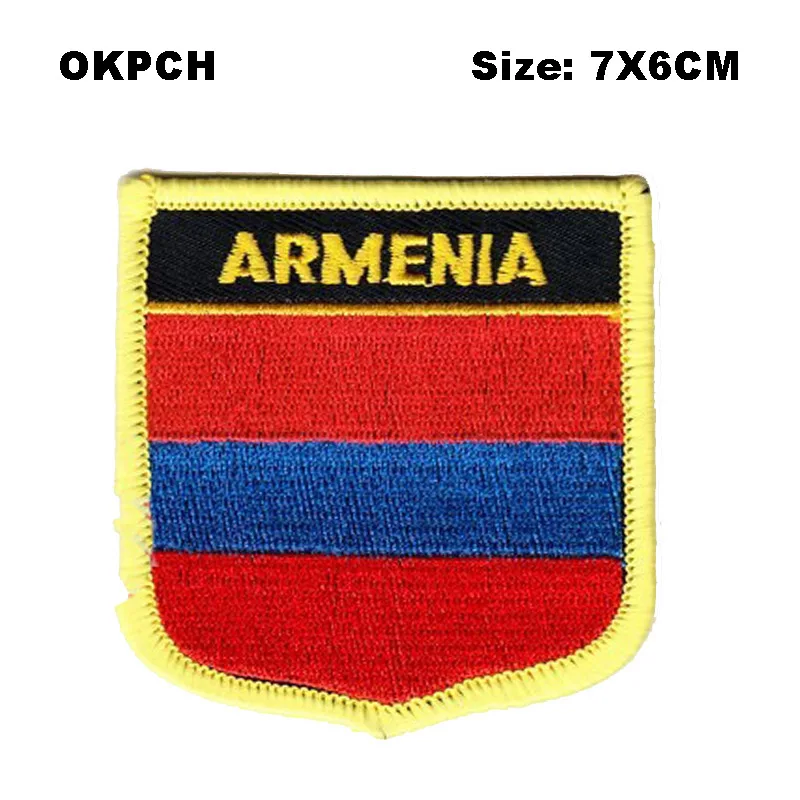 

Armenia Flag sew on patches embroidery patches sequins iron on patches for clothes diy clothing decoration PT-0198-S