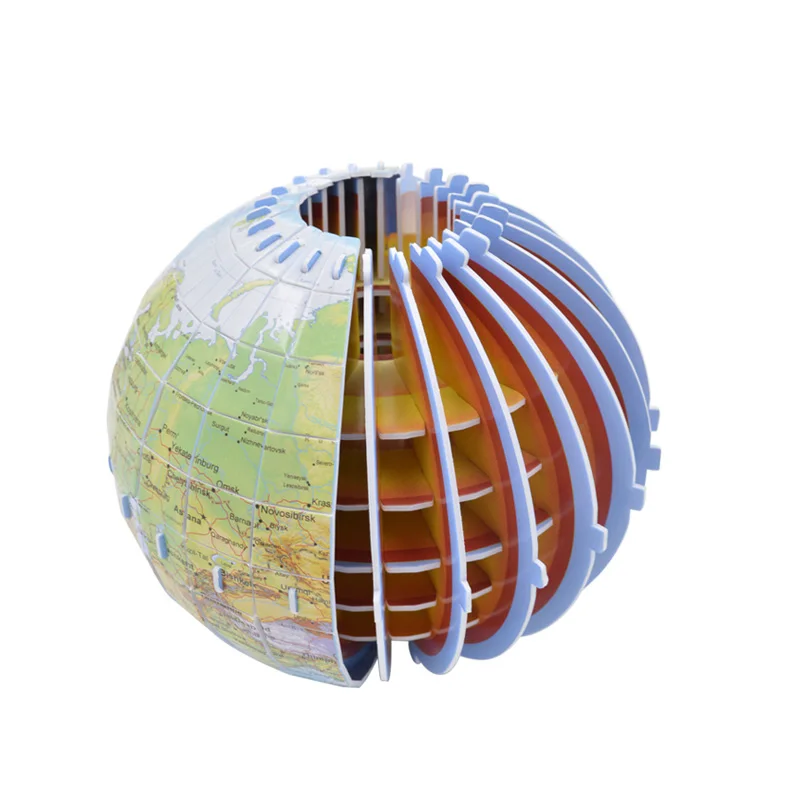 

DDWE DIY Simulation Globe 3D Paper Jigsaw Puzzles Educational Stereo Assembly Globe World Map Travel Child Developing Toy Gift