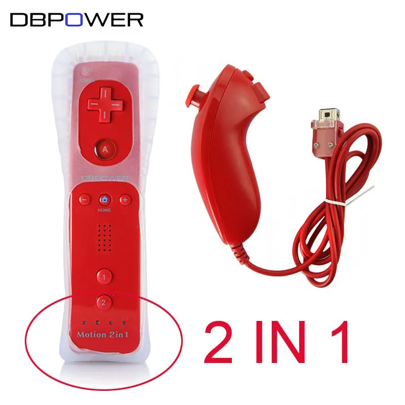 2 in 1 Wireless Games Remote Controller for Wii Built in Motion Plus