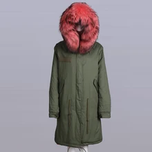 Коралловое шелковое меховое пальто с капюшоном унисекс длинное стильное Зимнее Пальто меховое пальто размера плюс