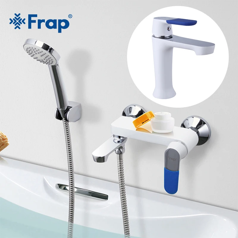 FRAP 1set bathroom fixture waterfall bath shower faucets with Basin