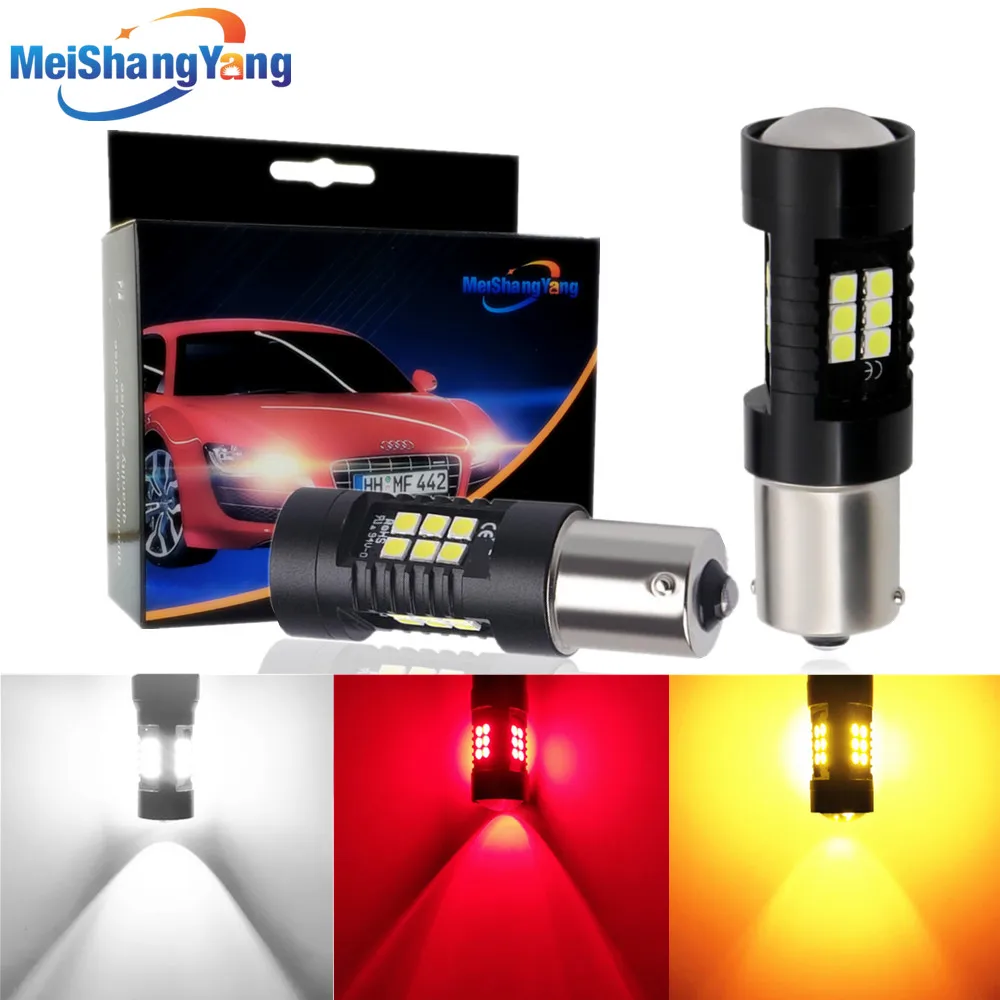 

2Pcs 1156 BA15S Led Bulb P21W Led R5W 21 3030SMD Auto Light Bulbs Reverse Lamp White Yellow Amber Red 12V Car Turn Signal Light