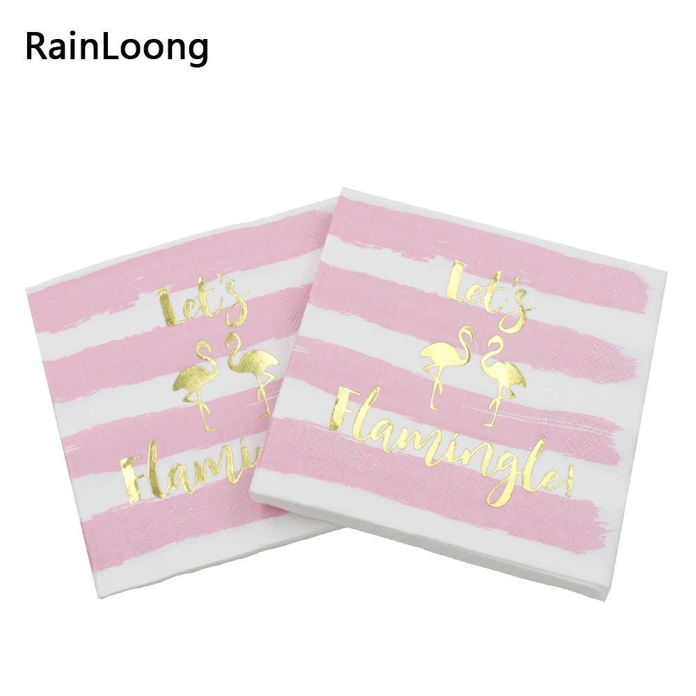 [RainLoong] 3plys бумажная салфетка из золотой фольги для напитков Yay праздничные и