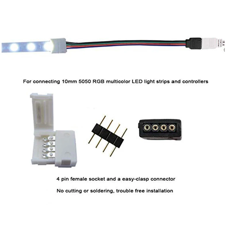 0.2m-10m Quick Extension Connector Cable RGB/RGBW LED Strip 