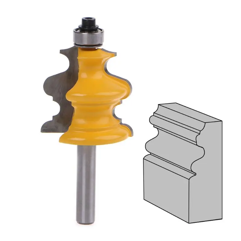 

8mm Shank Architectural Cemented Carbide Molding Woodworking Router Bit Wood Cutting Milling Cutter Power Tools