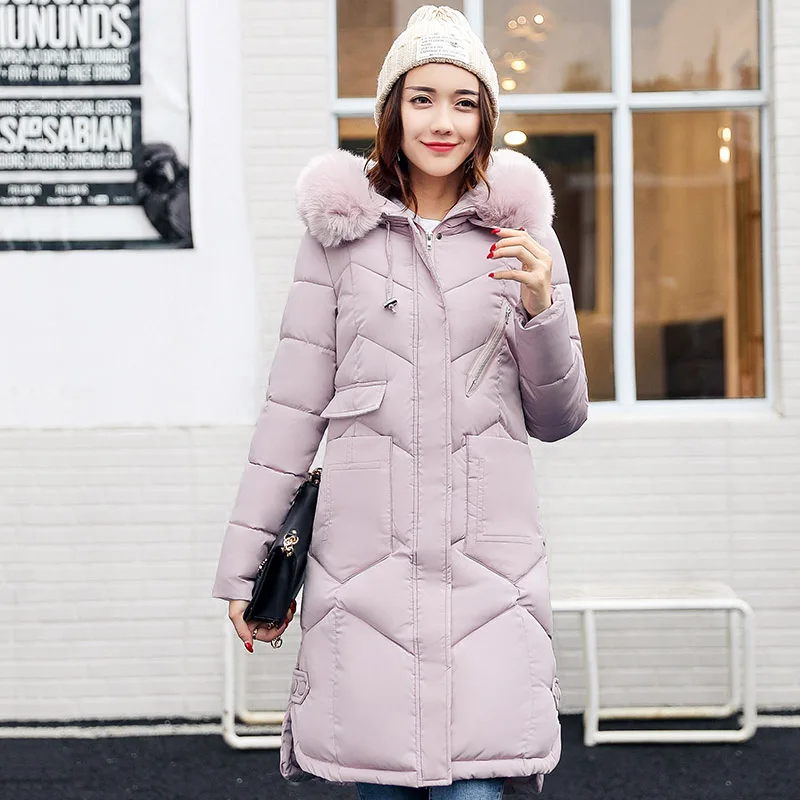 35 Degree Russia Winter Jacket Women Warm Thicken Long Fur Womens Winter Parka Parkas Hooded Female Coat Cotton Padded