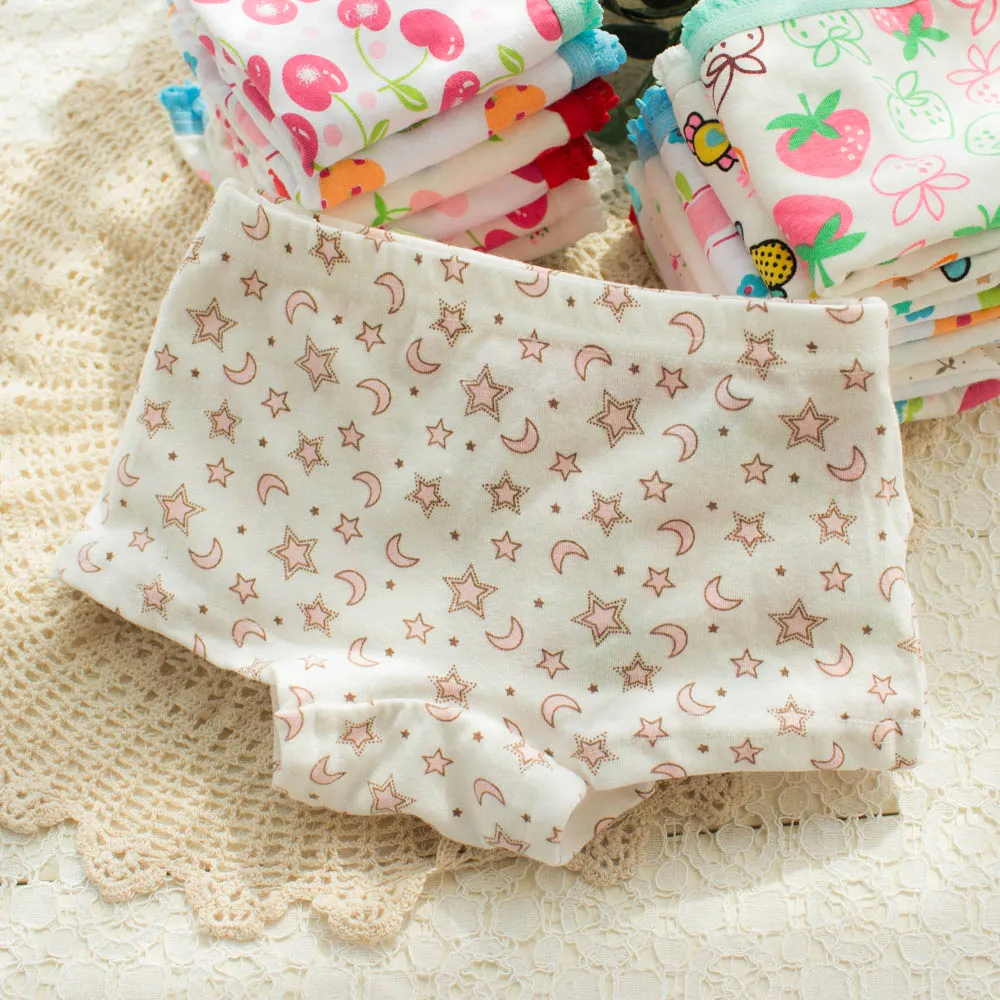 6Pcs/lot Baby Panties For Children Underwear Cotton Pattern Print Character Flower Girls Boxer
