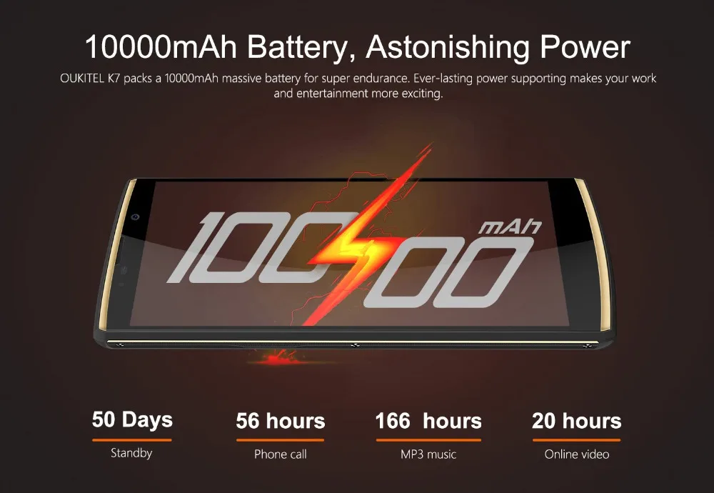 OUKITEL K7 4GB 64GB SmartPhone 6.0 Inch FHD+ 18:9 Full Screen MTK6750T Octa Core 13MP 5MP Dual Camera 10000mAh OTG Fingerprint OUKITEL K7 4GB 64GB SmartPhone 6.0 Inch FHD+ 18:9 Full Screen MTK6750T Octa Core 13MP 5MP Dual Camera 10000mAh OTG Fingerprint