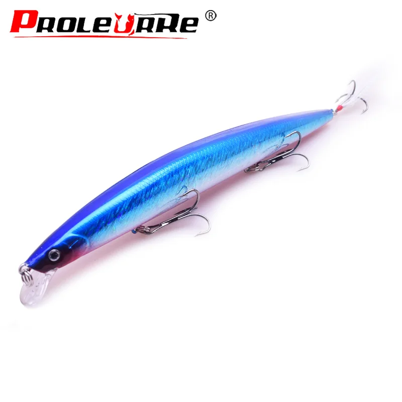  Proleurre Minnow Wobblers Fishing Lure 18.5cm 22g Swim Bait with Feather Hooks Artificial Hard Bait
