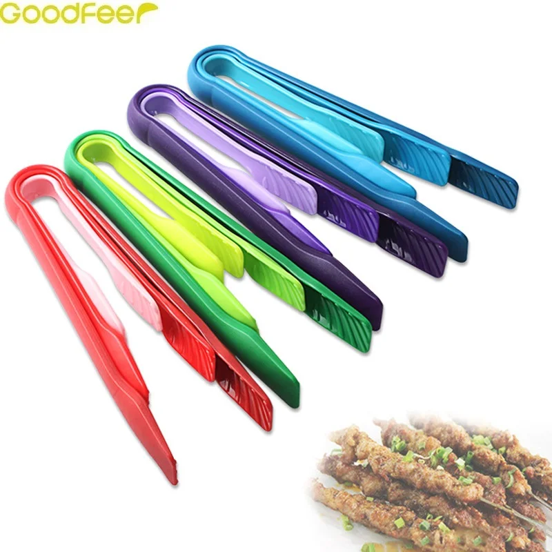 Goodfeer 3Pcs/Set Plastic Barbecue Tongs Salad Vegetable Clip Bread