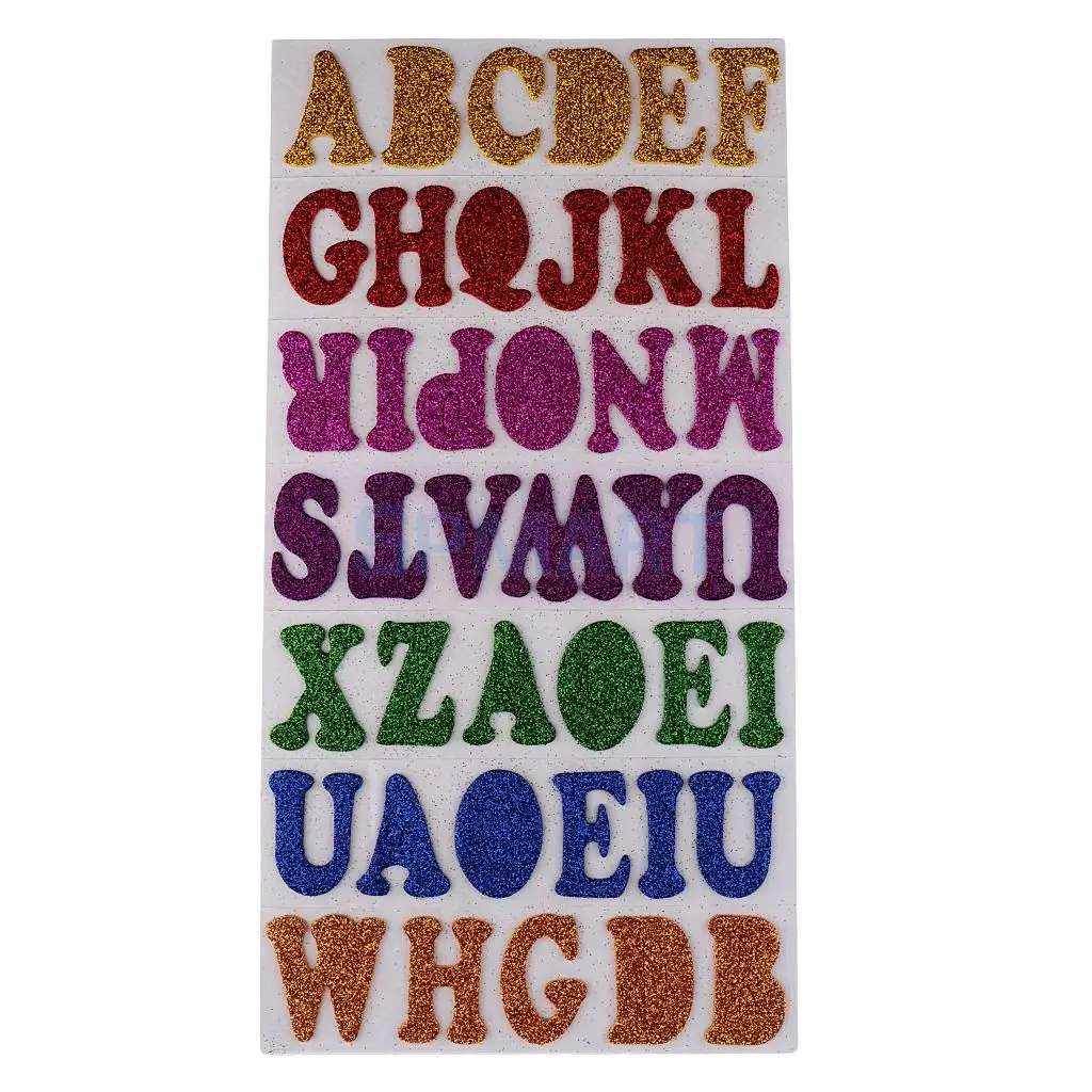 A-Z Alphabet Glitter Sticky Foam Stickers Self Adhesive Letter Sticker for Scrapbooking Card Art Craft Kids Fun Sticker Toys DIY