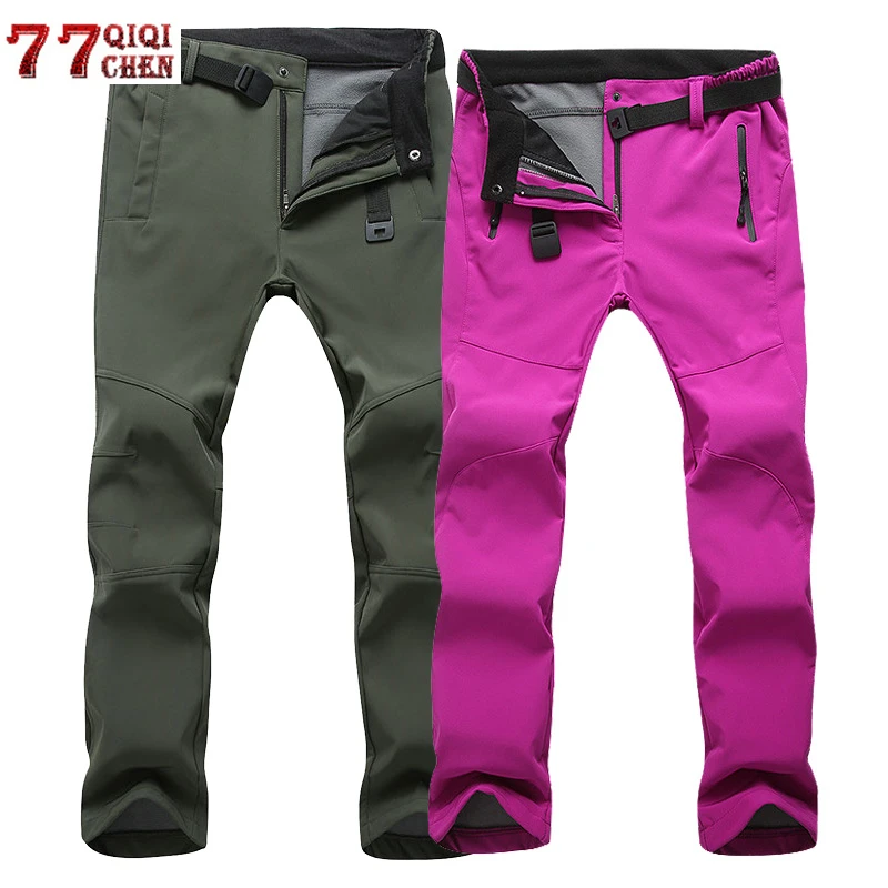 

Stretch Waterproof Casual Pants Men Women Winter Warm Fleece Shark Skin Waterproof Trousers Sweatpants Tactical Army Work Pants