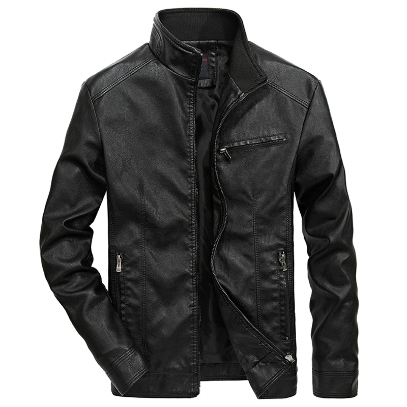 2019 Autumn Winter Bomber Motorcycle Leather Jacket Men