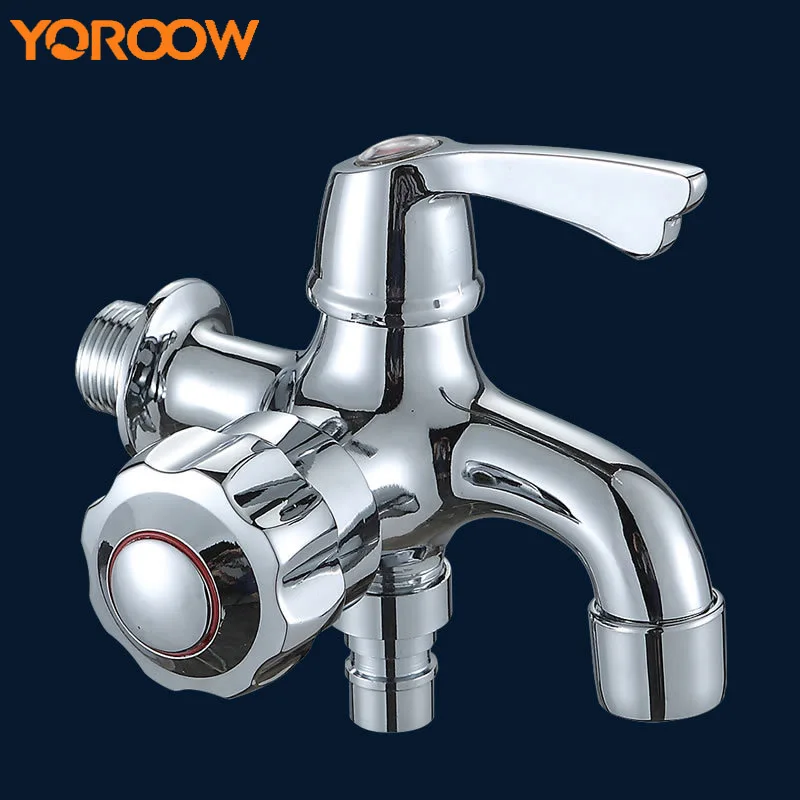 

Multi Small Pool Laundry Sink Faucet Washing Machine Dual Holder Dual Hole Fast Cold Tap Animal Water Saving Tub Chrome AXH0019