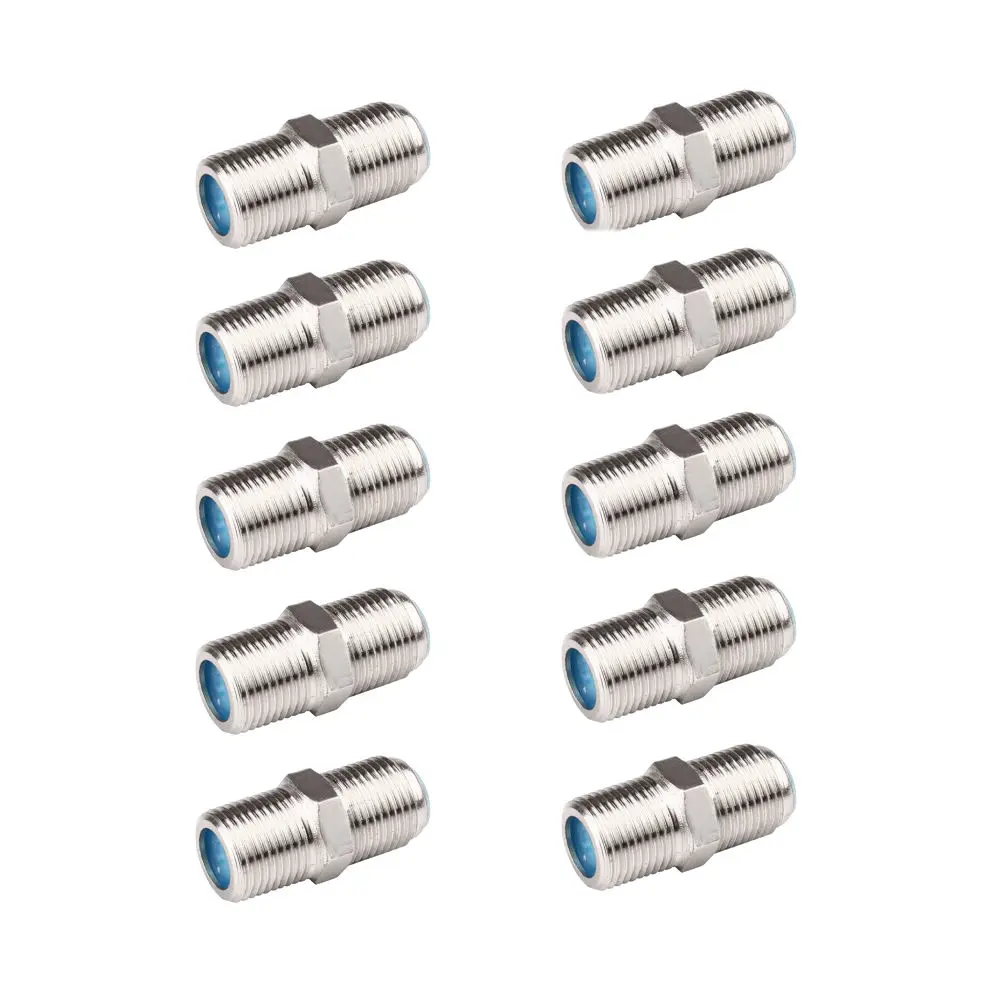 

10PCS/Kit Metal F Type Coupler Adapter Connector Female F/F for RG6 RG59 Coax Coaxial Cable Waterproof Double Female Connector