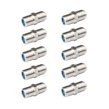 

10PCS/Kit Metal F Type Coupler Adapter Connector Female F/F for RG6 RG59 Coax Coaxial Cable Waterproof Double Female Connector