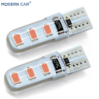 

MODERN CAR 100x T10 W5W LED Car Light Bulb SMD 5730 Silicone Waterproof Universal Auto Wedge Light Headlamp Signal Parking Lamps