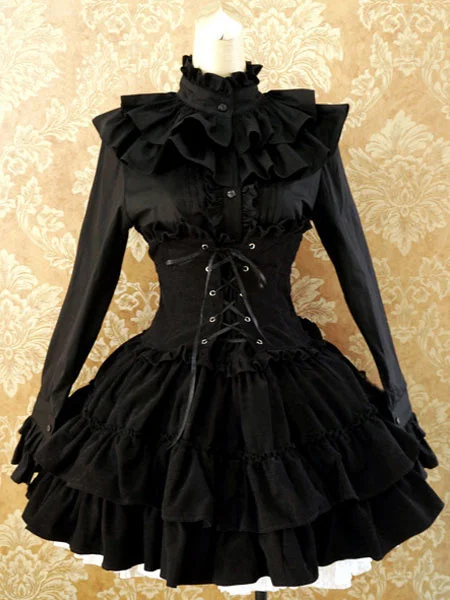 Готическое платье лолиты SK Lavender с высокой талией на шнуровке с оборками юбка Лолиты