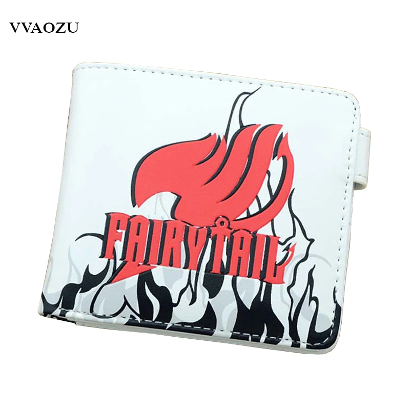 

Cartoon Unisex Short Wallet Fairy Tail Logo Printing Students Wallets with Zipper Coing Pocket PU Purses ID Card Holder