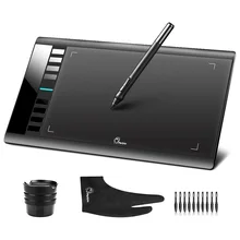 Parblo A610(+ 10 дополнительных перьев) Цифровая графика Рисунок Живопись планшет 2048 Уровень Ручка 5080LPI+ противообрастающая перчатка(подарок