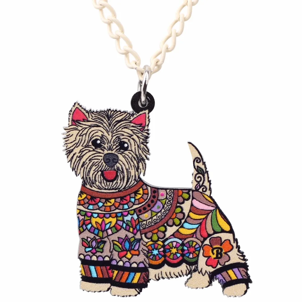 Ожерелье WEVENI West Highland White Terrier подвеска в виде собаки на цепочке ошейник животного