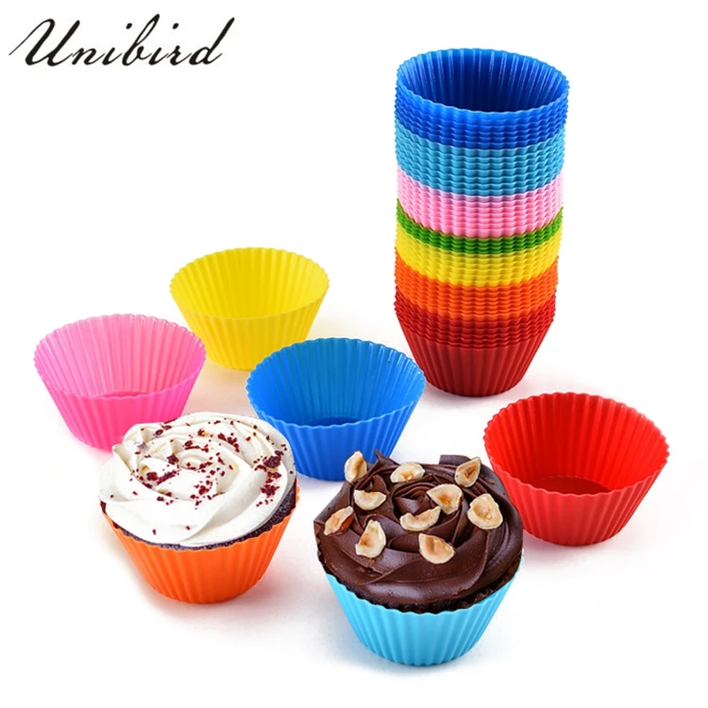 

Unibird 12Pcs/Set Silicone Cupcake Mould Muffin Liners Chocolate Tray Cake Mold Kids Cupcake Wrappers Decorating Tool Bakeware