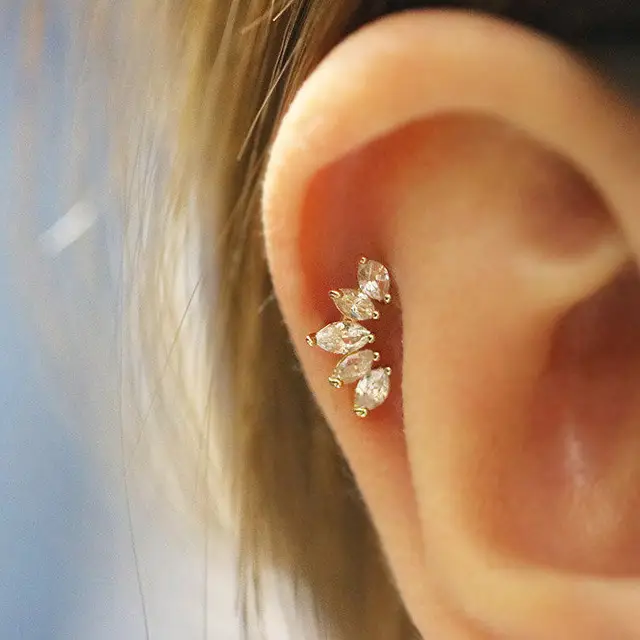 Crown Cartilage Earring Tragus Piercing Tiara Helix Conch Crown Cartilage Earring Tragus Piercing Tiara Helix Conch Daith