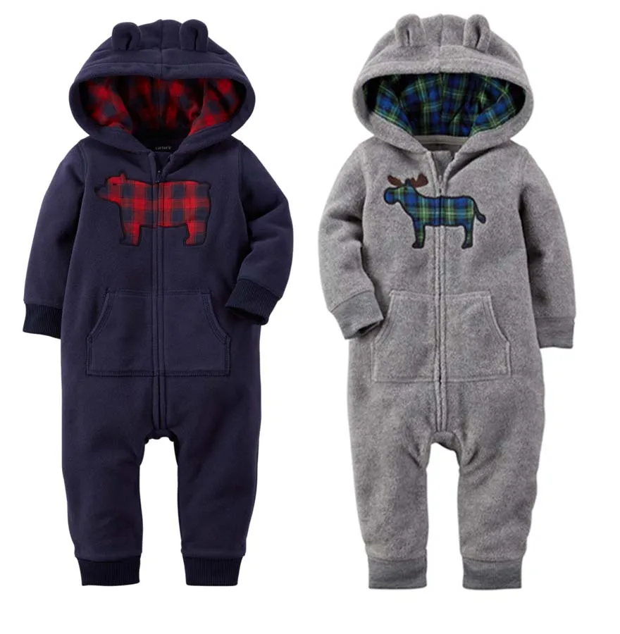

Original kids bebes snow clothes Winter Rompers hoodies infant clothing one piece Baby Girls boys love pink jogging suits