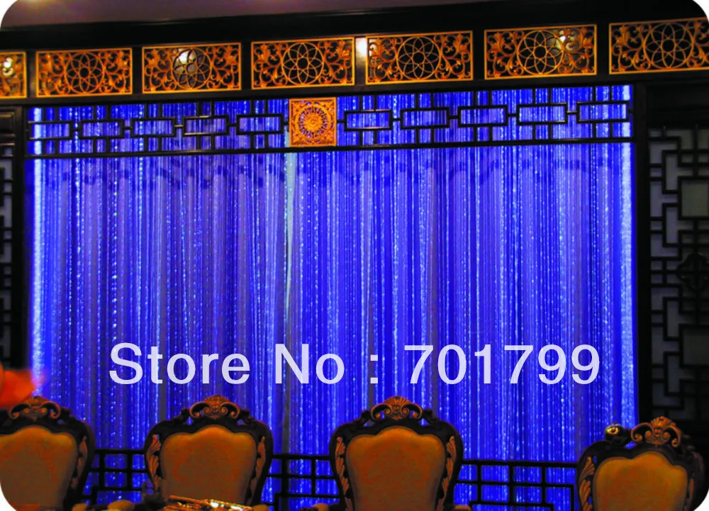 3*1.0mm(500m/roll)Side glow sparkle fiber optic waterfall curtain;in clear PVC cover