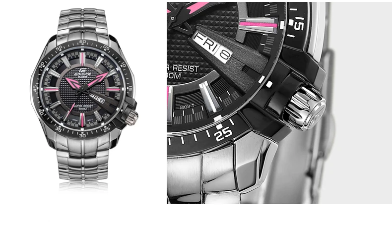 Casio Edifice часы кварцевые наручные часы Бизнес Мужские часы топ модный бренд настольные часы EF-129D-1A Relogio Masculino подарочная коробка