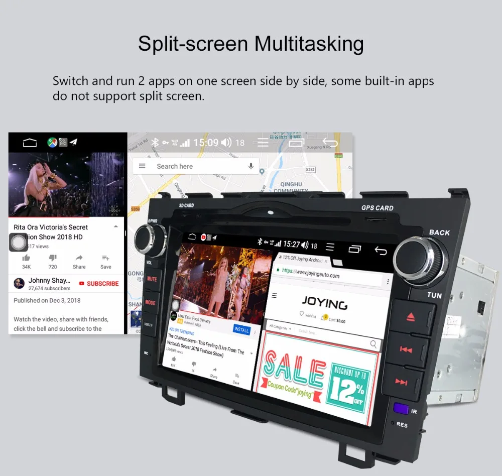 Top JOYING 8" 2 din stereo car radio player Android 8.1 Octa Core 4GB RAM 64GB ROM support 4G for Honda CRV 2007 2008 2009 2010 2011 18 Top JOYING 8" 2 din stereo car radio player Android 8.1 Octa Core 4GB RAM 64GB ROM support 4G for Honda CRV 2007 2008 2009 2010 2011 18