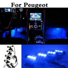 New Car Styling-Blue LED Interior Atmosphere Lights Decoration Lamp For Peugeot 308 GTi 4007 4008 407 408 508 607 iOn RCZ