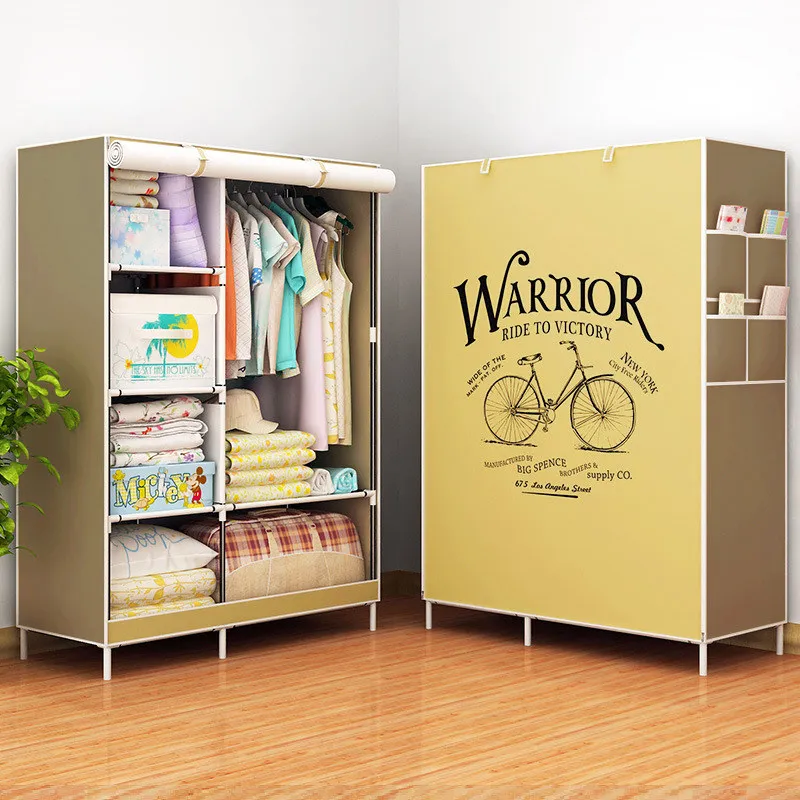 Новая мода современный шкаф из нетканого материала рама армирование DIY сборка органайзер для хранения Съемная мебель для одежды - Цвет: bike