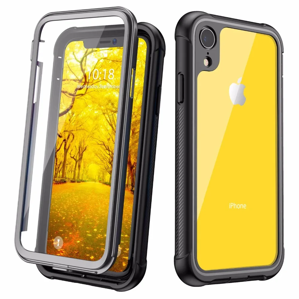 For iPhone Xr Case Clear Full Body Heavy Duty Protection with Built in