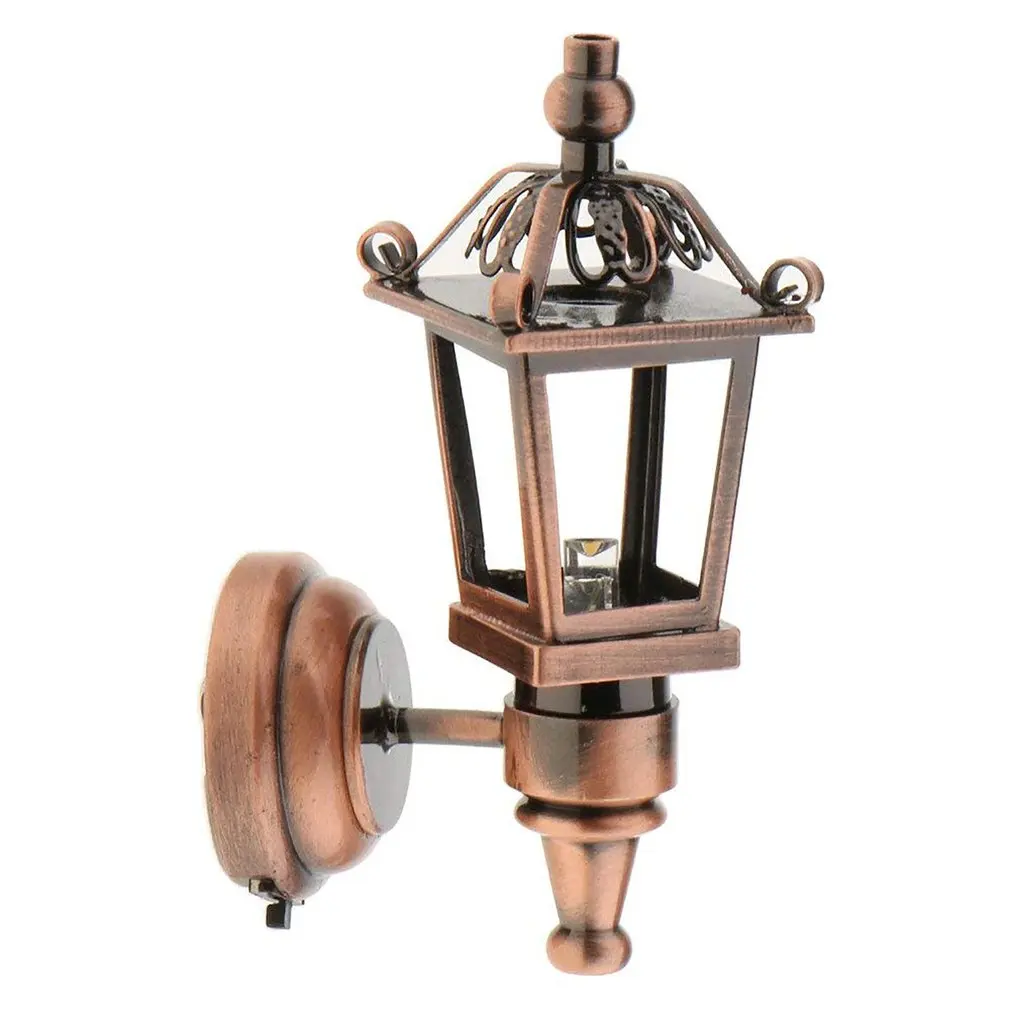 

Dollhouse Miniature Bronze Metal 1/12 Dollhouse Miniature LED WallLight Model