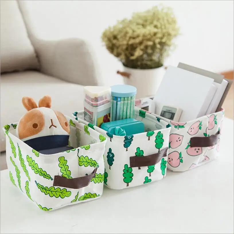 Cotton Sundry Storage Box Storage Baskets Desktop Organizer Cloth
