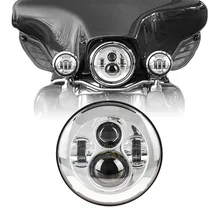 7″ Round Harley Daymaker LED Headlight for Harley Davidson Touring and Trike models Fat Boy FLSTF Electra Glide Classic FLHTC
