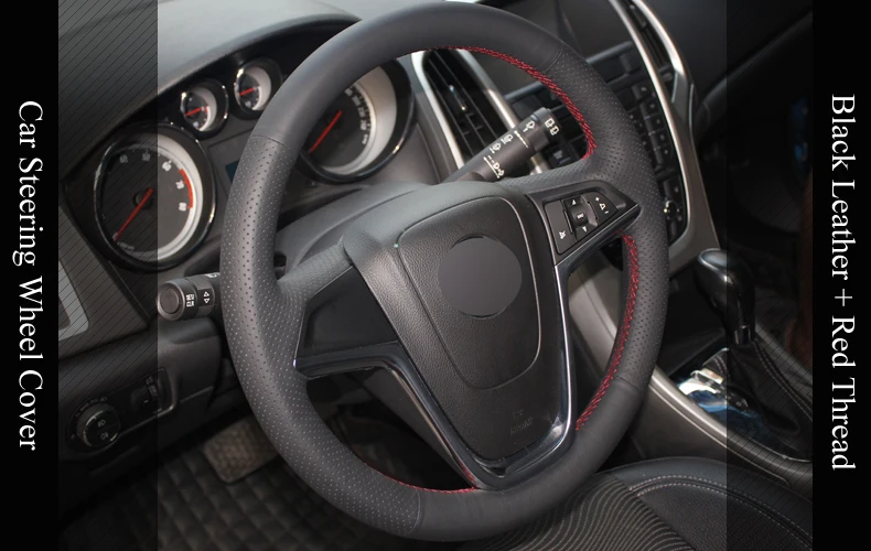 LQTENLEO черный из искусственной кожи чехол рулевого колеса автомобиля для Buick Excelle XT GT 2010- Encore 2012- Opel Astra Mokka