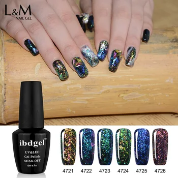 

12 pcs ibdgel 15ML black bottle 3D DIY UV LED Gel Galaxy Shadow shining color gel series Nail art gel polish Glitter long last