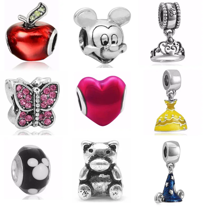 Fashion Kralen Jewelry Red Enamel Beads Bijoux Apples Crystal Bead Charms Fit Pandora Bracelets Best Berloques Wholesale Beads